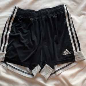 Black White Striped Adidas Shorts